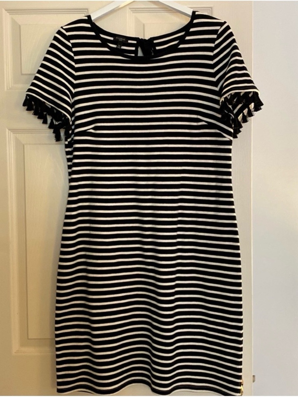 Talbots Striped Dress with Tassel Trim EUC